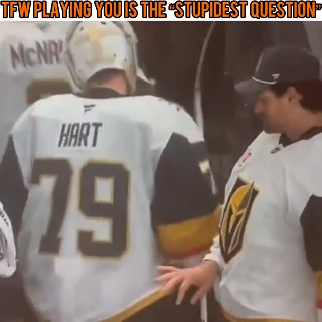 weird Hill to die on…

#HockeyContent #ThisIssaJoke but when asked if he might want some Adin for the #ForgedInGold,

Torts said that was the stupidest question he’d heard… #soundthesiren have beaten #CarterHart 4 or more times in 5 of 5 Stanley Cup Finals Games thus far
