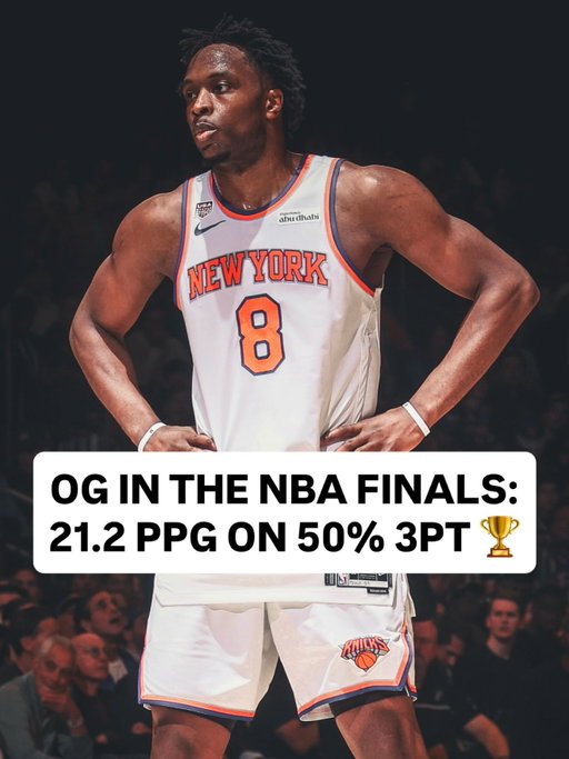 THE NEWEST 2X NBA CHAMPION... OG ANUNOBY!

🏆 21.2 PPG
🏆 52.5 FG%
🏆 50.0 3P%

He’s the first player to average 20+ PPG on 52/50 shooting splits in the NBA Finals since Klay Thompson in 2019 (min. 15 3PM)!