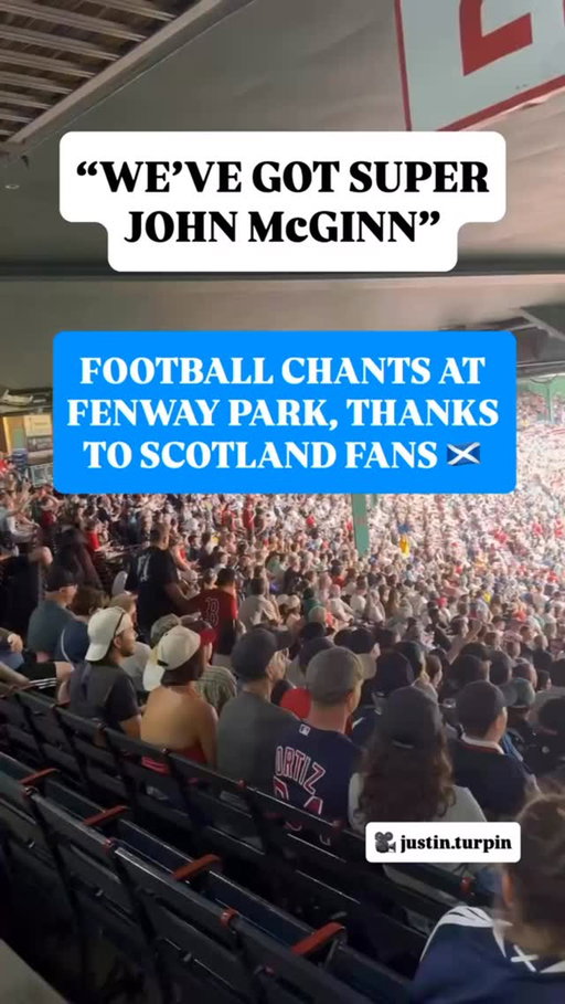 FENWAY PARK BELONGS TO TARTAN ARMY 🏴󠁧󠁢󠁳󠁣󠁴󠁿

Scotland fans sang for Super John McGinn during the Boston Red Sox game at Fenway Park on Sunday night, a day after the country’s first World Cup win since 1990 💙🤍

How much better would the 7th-inning stretch be with football chants? 😅
