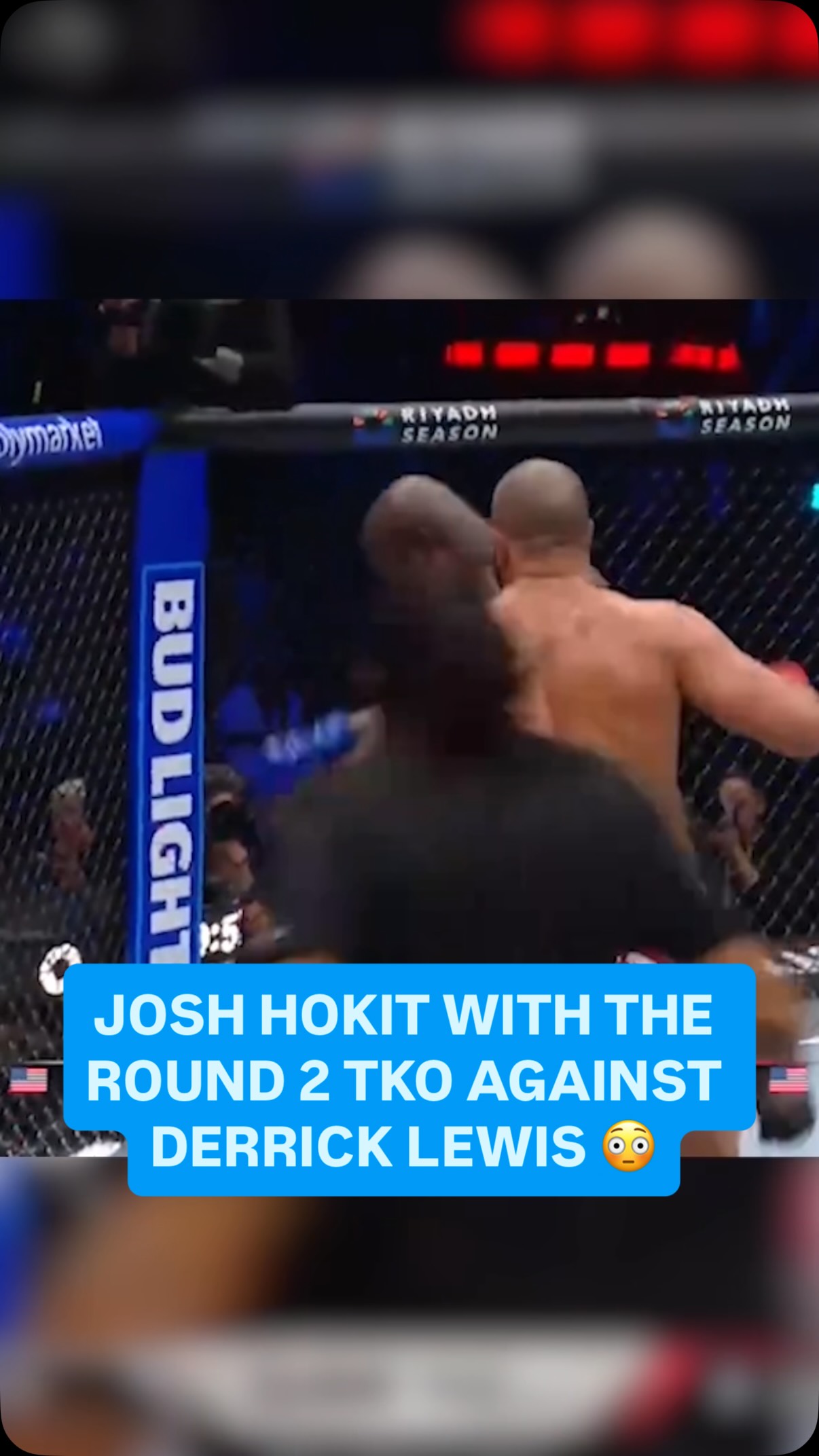 JOSH HOKIT KNOCKS OUT DERRICK LEWIS IN ROUND 2 😳