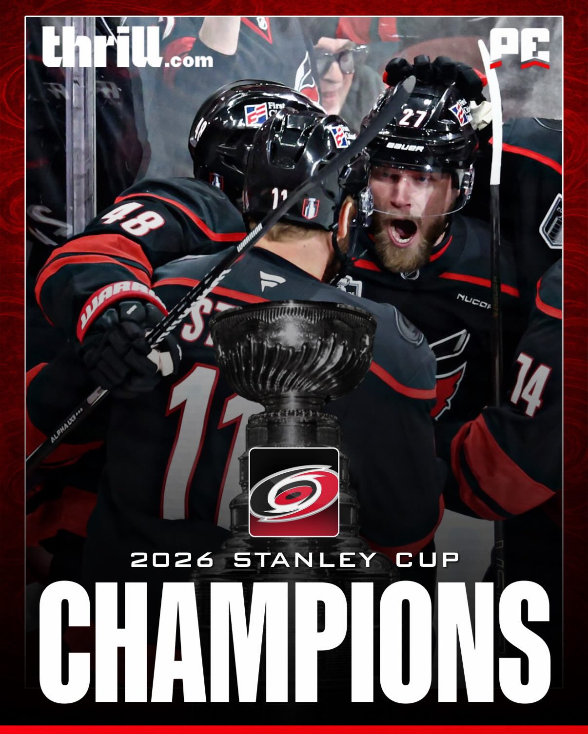 FOR THE FIRST TIME SINCE 2006, THE CAROLINA HURRICANES ARE THE CHAMPIONS OF THE NATIONAL HOCKEY LEAGUE!