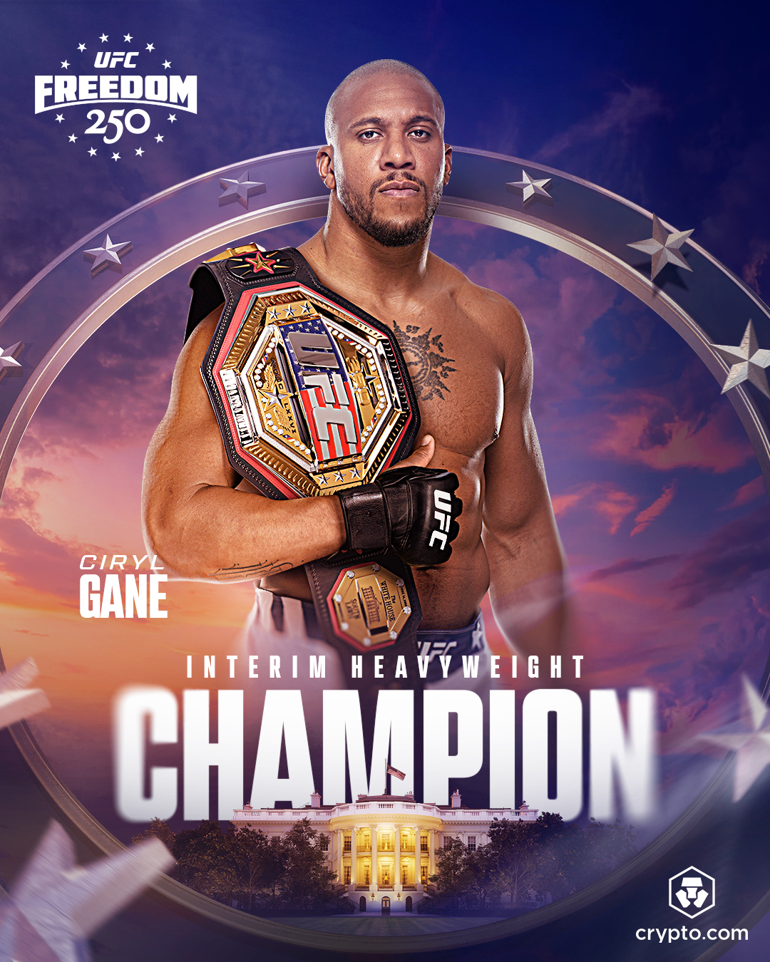 MADE THE STAGE HIS 🇫🇷

@Ciryl_Gane defeats Alex Pereira by TKO to become the new interim heavyweight champion!

[ #UFCWhiteHouse | B2YB @CryptoComOfficial ]