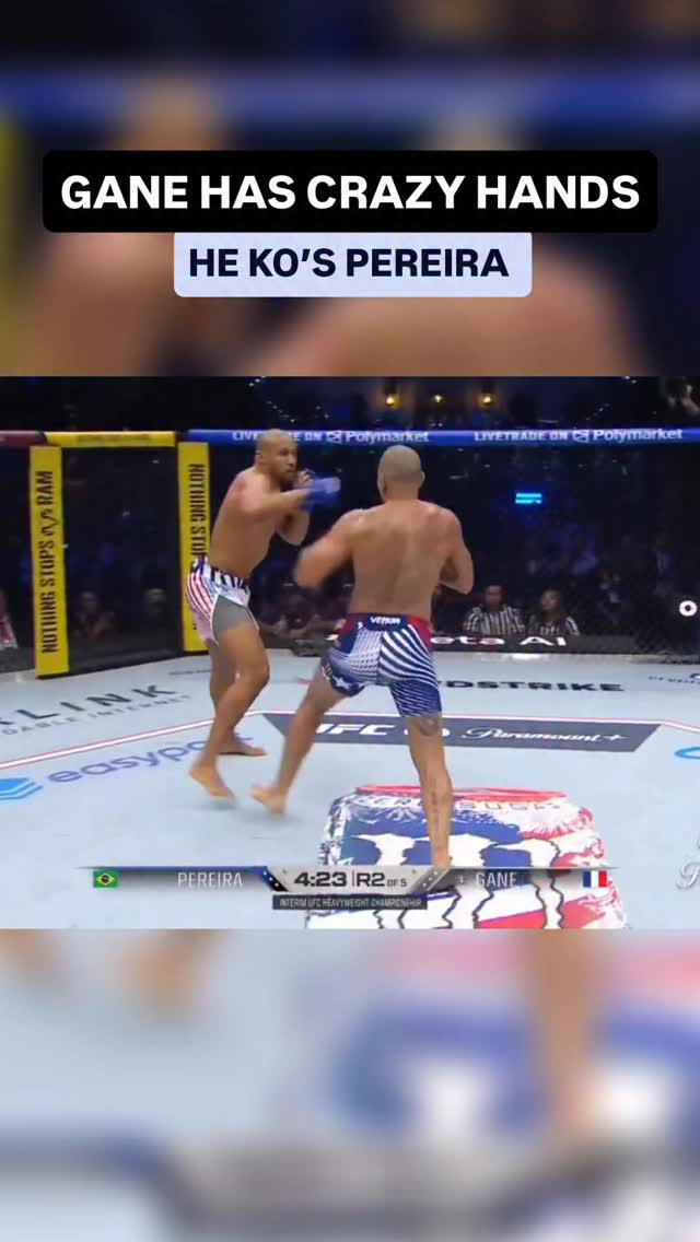 GANE HAD NO MERCY

French heavyweight Ciryl Gane shut down Alex Pereira’s bid for a historic third-division title with a second-round TKO victory.

This is Gane’s second time holding the interim heavyweight title. 
h/t @ufc
