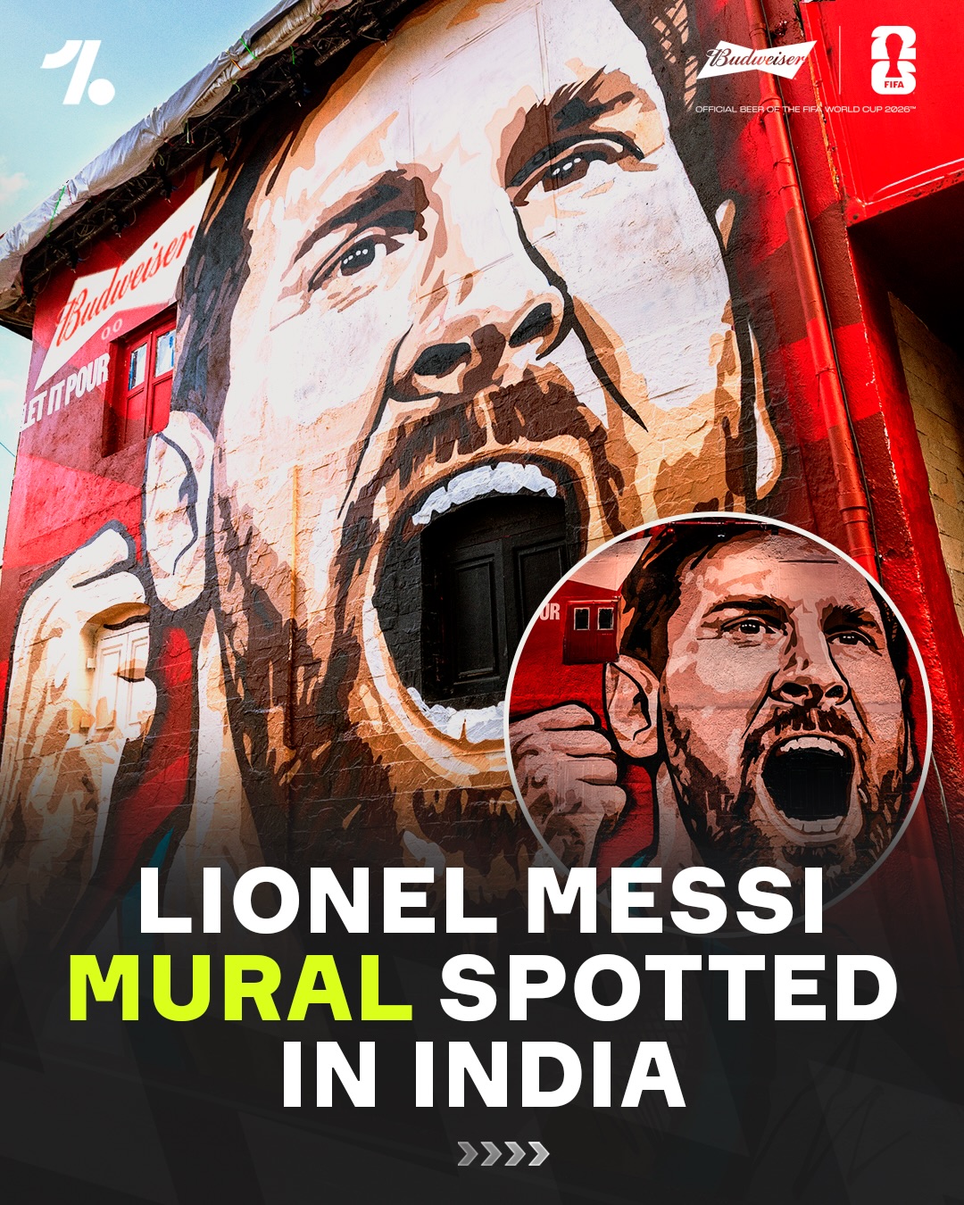 A new Lionel Messi mural has been created ahead of Argentina’s FIFA World Cup™️ opener 🤩

@budweiser @budweiserfootball