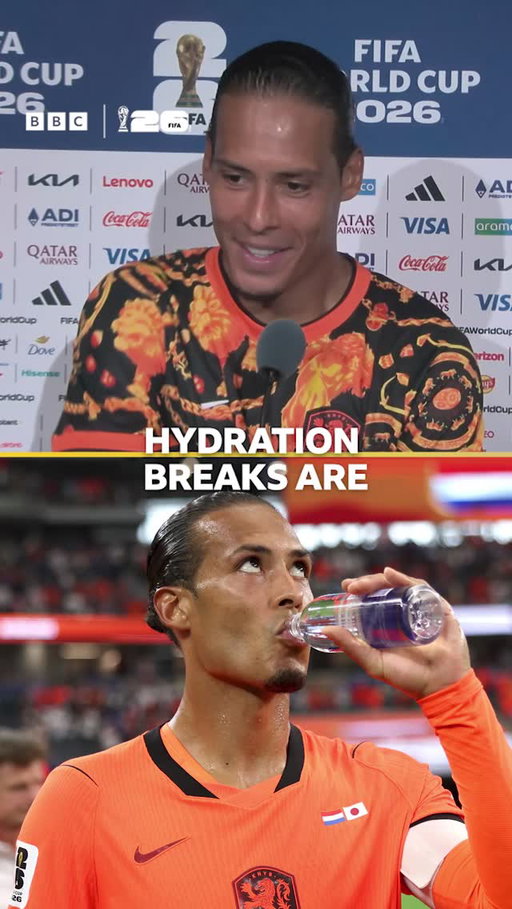 Virgil van Dijk says he's not a fan of the mandatory hydration breaks introduced at the World Cup 🤔