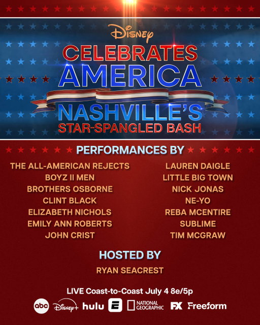 Mark your calendars — this Fourth of July just got a whole lot bigger. 
Don’t miss Disney Celebrates America: Nashville's Star-Spangled Bash for a night of live music, fireworks, and celebration like no other.