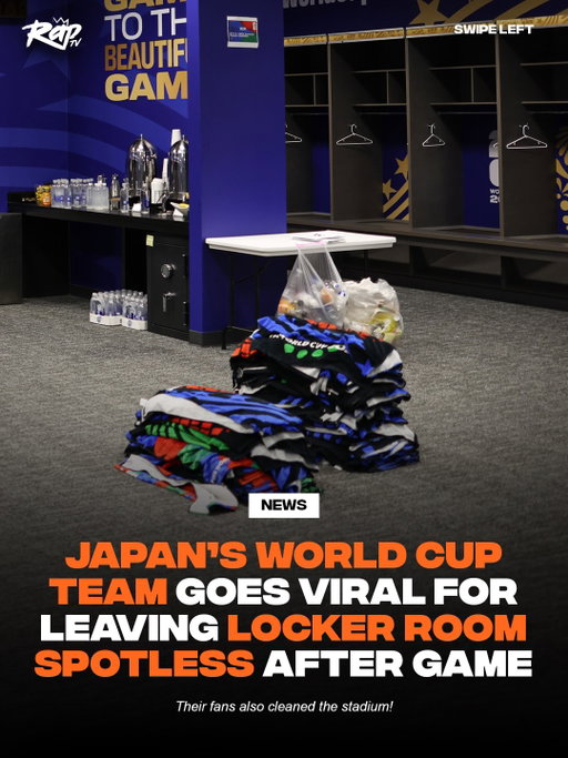 The internet has been praising Japan’s World Cup team after they left the locker room spotless‼️

Their fans also picked up trash from the stadium after their draw with The Netherlands👏

When asked why they clean the stadium, one fan said:

“That’s the culture. But it’s respect for everything. Respect for the players, supporters, and also for the stadium. We are honored to be here, so we don’t want to make the mess and then leave it.”