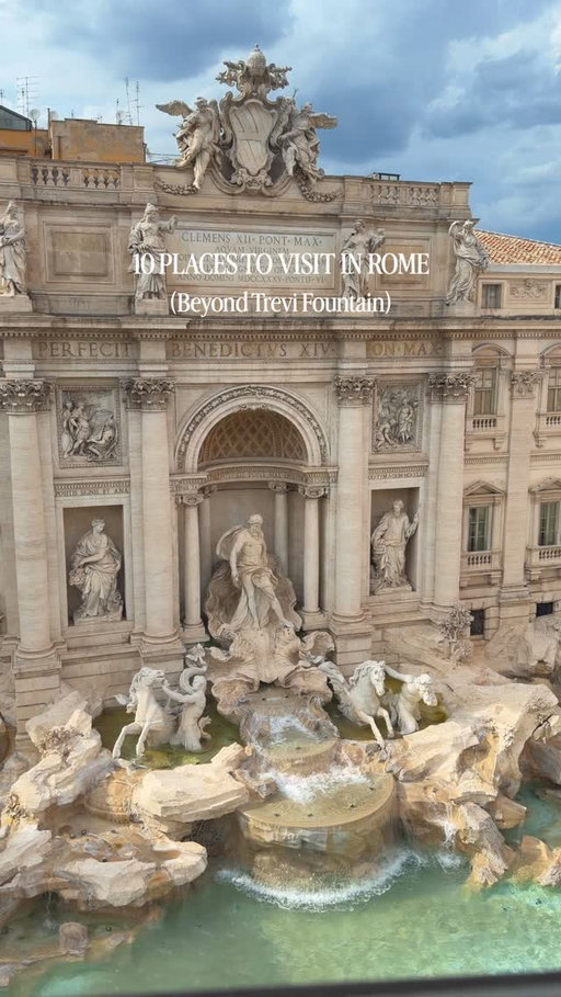 Don’t get me wrong, I love the Trevi Fountain and I think it’s absolutely worth visiting. But Rome has so much more to offer beyond its most famous landmarks.

Here are 10 places that deserve a spot on your Rome itinerary.

📍 Appartamenti Segreti Doria Pamphilj
One of the most beautiful interiors in Rome. Keep in mind this requires a separate ticket from the gallery and currently costs €6.

📍 Galleria Doria Pamphilj
One of the most beautiful art galleries in Rome and a must for anyone who loves historic palaces and impressive collections.

📍 Castel Sant’Angelo + Ponte Sant’Angelo
A Rome classic that combines history, architecture, and some of the best views in the city.

📍 Basilica di Sant’Ignazio di Loyola
Famous for its optical illusion ceiling and mirror viewpoint, but worth visiting even if you don’t queue for the photo.

📍 Chiostro del Bramante
Home to one of the most beautiful interactive exhibitions I’ve visited in Rome. Don’t miss the café overlooking the courtyard.

📍 Rooftop Lounge Trevi
A great alternative if you want to enjoy views of the Trevi Fountain without standing in the crowds. Entrance is €25 and includes a drink.

📍 Palazzo Barberini
One of the most underrated museums in Rome, with beautiful staircases, impressive rooms, and a peaceful garden.

📍 OTMV Rooftop
One of the best rooftop views of Altare della Patria and central Rome.

📍 Palazzo Altemps
An underrated palace filled with sculptures, elegant rooms, and far fewer visitors than many of Rome’s famous museums.

📍 Spanish Steps
Still one of the most beautiful places in Rome, especially early in the morning or around sunset.

Whether you’re visiting Rome for a weekend or planning a longer Italy trip, save this Rome travel guide for later 🇮🇹

Content made and owned by @sparklingescapes.