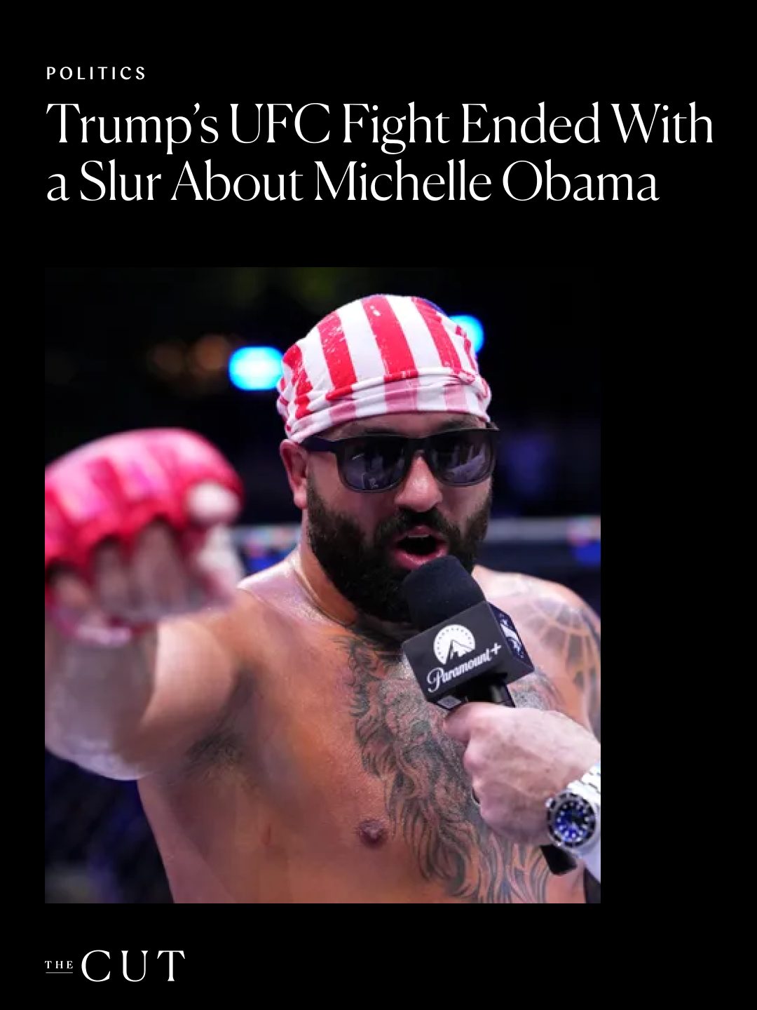 Over the weekend, President Donald Trump celebrated his 80th birthday (and America's 250th) with a night of cage-fighting on the White House's South Lawn. And it was just as distasteful as it sounds.

One such example? Late in the evening, after UFC fighter Josh Hokit won his match, he spent his post-fight interview with Joe Rogan shouting out the president and making a transphobic comment about Michelle Obama. Happy Birthday, America. 🫠 Read more about Hokit's appearance, including Trump's reportedly positive reaction to his remarks, at the link in bio.

Photo: Jeff Bottari/Zuffa LLC