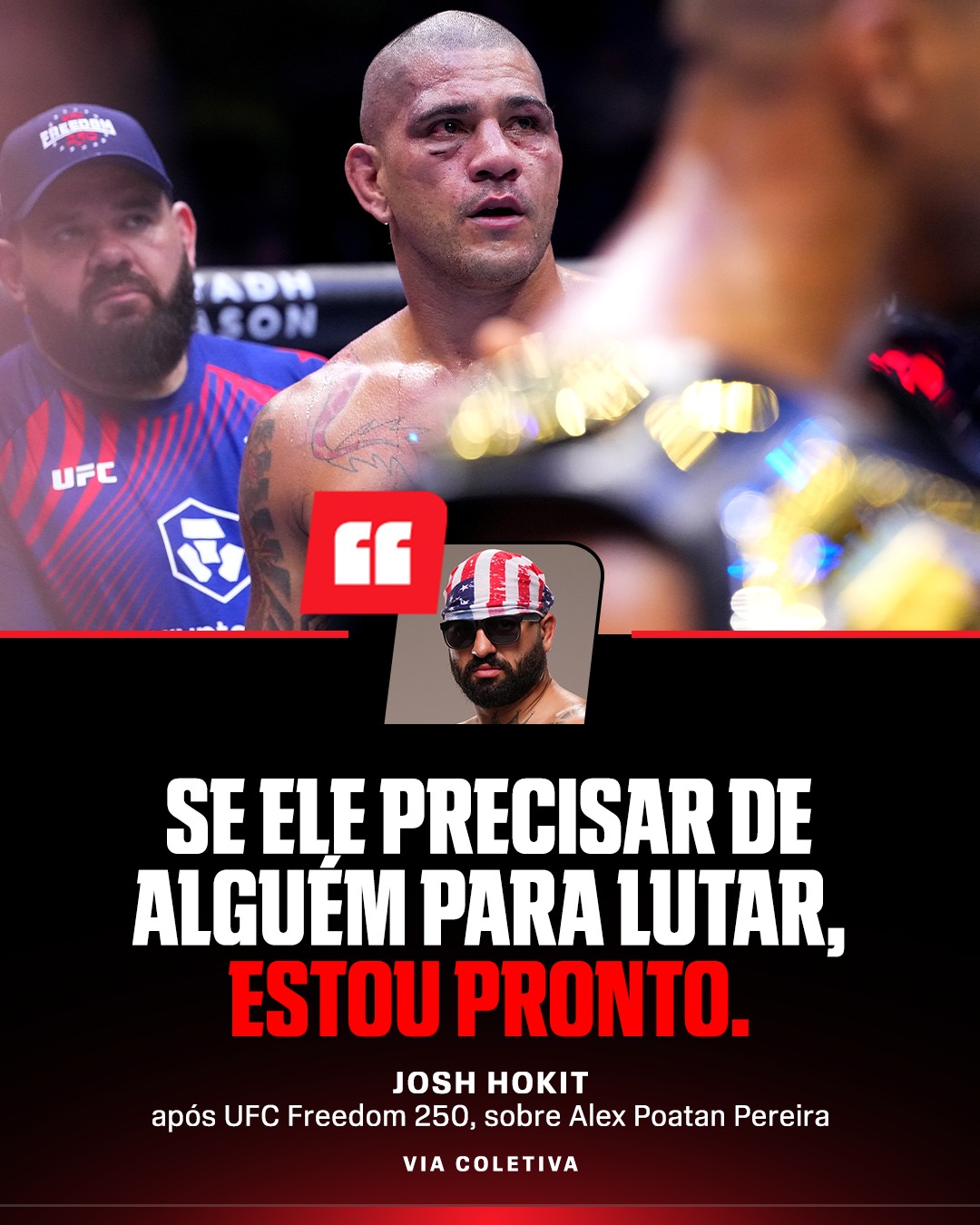 POATAN JÁ COM PROVÁVEL DESTINO APÓS UFC CASA BRANCA? 🚨

A derrota de Alex Poatan Pereira para Ciryl Gane no UFC Freedom 250, realizado na Casa Branca no último domingo (15), já movimenta a divisão dos pesos-pesados.

Josh Hokit, atleta da categoria que provocou o brasileiro durante a coletiva pré-luta, se colocou à disposição para enfrentá-lo caso o UFC precise de um adversário para seu retorno ao octógono.

Seria uma boa luta para Poatan se acostumar na divisão? 👀

#UFC #Poatan #AlexPereira #ESPNKnockOut