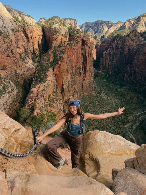 My iPhone camera roll after 48 hours in Zion National Park 🌀🥾🦎

This is my second time visiting Zion but my first time hiking the most iconic trails! Finally got permits for Angel’s Landing and was able to squeeze in a light 8 mile “wade” for the Narrows as well 🙂‍↕️ dare I say this is becoming one of my favorite areas in the Southwest! 

staying at @autocamp Zion was the cherry on top!

@apple @helloapple the iPhone 17 Pro Max is another level 🤯

#hikinggirls #outdoorsygirl #angelslanding #hikingzion #shotoniphone @greaterzionutah