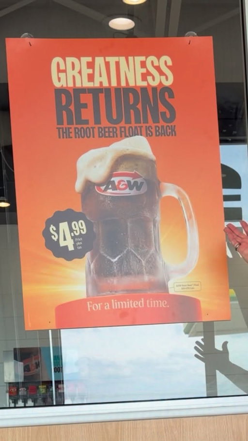 This was like stepping into a time machine! The A&W Rootbeer Float is back for the summer and this is a road trip must! #RootbeerFloat #Memories #RoadTrip #Summer2026