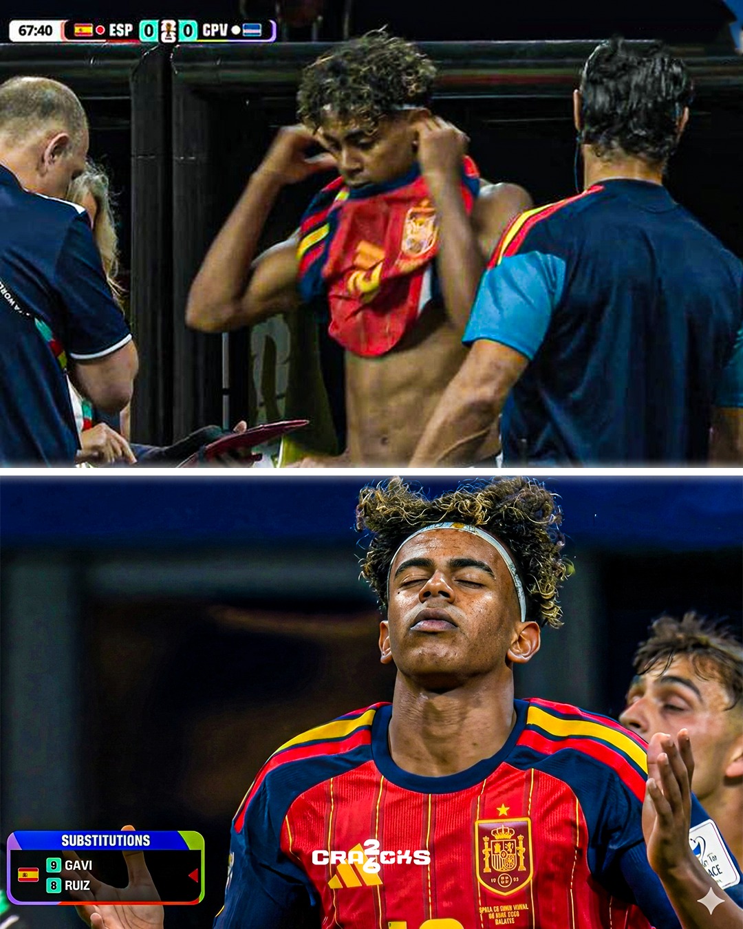 🚨🇪🇸 ¡LLEGÓ EL MOMENTO!

LAMINE YAMAL hace su debut en una Copa del Mundo. 🌍✨

¿Será factor en el partido? 👀