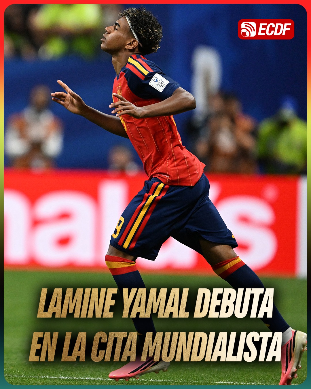 ¡MOMENTO PARA LA HISTORIA! ¡LAMINE YAMAL DEBUTA EN LA COPA DEL MUNDO! 🇪🇸🤩

Con apenas 18 años, la estrella española disputa oficialmente su primer partido en un Mundial. 🏆

La mejor joya del fútbol en la actualidad. Presente y futuro. 🔥 #AFP