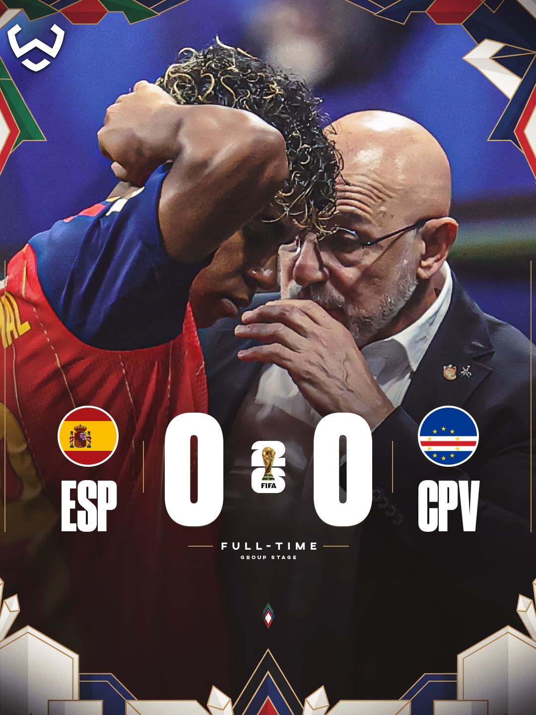 CAPE VERDE REALLY JUST DREW 0:0 WITH SPAIN… 😮‍💨🇨🇻

What a game by the Cape Verdean defence! What a game by Vozinha! A country smaller than Spain’s capital city, Madrid, has just held them to a draw in their opening game of this World Cup group stage! 🔥👀

What are your thoughts on the game? 🤔