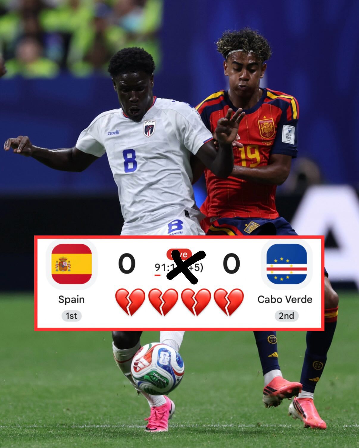 I STILL GOT SPAIN AND LAMINE YAMAL BUT 💔💔💔

(Mattia Ozbot, Marvin Ibo Guengoer, Florencia
Tan Jun, Europa Press Sports/Getty)