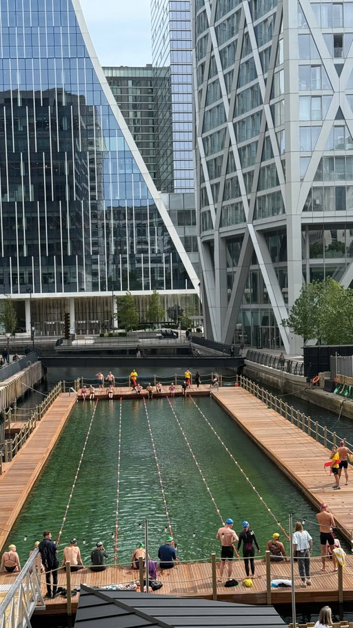 London’s newest six-lane natural water swimming pool is opening in Canary Wharf 🏊‍♀️

Sea Lanes has celebrated its launch ahead of opening to the public on 19 June. Bringing the UK’s award-winning open water swimming concept to London, it is set to become one of the city’s most exciting new waterside destinations.

At the heart of Sea Lanes is a 50-metre floating natural water pool in the dock, offering a unique swimming experience right in the heart of Canary Wharf #canarywharf #swimmingpool #thingstodoinlondon