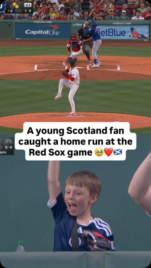 This is a memory this young Scotland fan will never forget 🥹❤️ Scotland won its opening match and this kid caught a home run at the Red Sox game all in the same weekend 🔥

#soccer #scotland #redsox #mlb