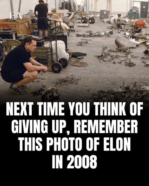 In 2008, Elon Musk stood beside the wreckage of another failed Falcon 1 launch.

SpaceX was running out of money. Tesla was on the brink. Most people saw a company collapsing under the weight of repeated setbacks.

Musk saw something different: one more lesson, one more attempt, one more chance to get it right.

Years later, SpaceX transformed from a struggling startup into one of the most valuable companies in the world. What once looked like failure became the foundation for reusable rockets, global satellite internet, and ambitions to make humanity multiplanetary.

The power of this photo isn't the debris scattered across the floor. It's the reminder that success is often built on moments that looked like defeat to everyone else.

History rarely remembers how many times you fell. It remembers whether you got back up.