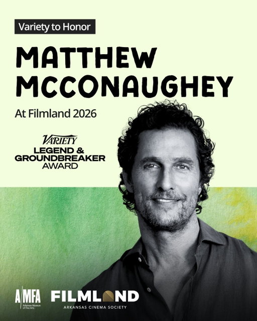 Howdy, @officiallymcconaughey! 🤠👋 On August 14th, @variety will honor Matthew McConaughey with the Variety Legend & Groundbreaker Award at Filmland 2026, our annual celebration of cinema at @arkfma! 

The award goes to artists who have broken barriers in the industry and withstood the test of time, and McConaughey has done both. He’ll accept the honor for a career that runs from his breakout in Richard Linklater’s DAZED AND CONFUSED in 1993 to his upcoming role in Andrew Patterson’s @amziahkingfilm!

🐝 THE RIVALS OF AMZIAH KING 
Screening & Q+A with Matthew McConaughey, moderated by Jeff Nichols
Friday, August 14 @ 6:30pm
Arkansas Museum of Fine Arts, Little Rock

Tickets are limited, and they will go fast. Want first access? Become a sponsor or member today and get in on the presale. Swipe for more information + ticket sale schedule! 

SAVE THE DATE! This is going to be one of the best, most memorable moments in ACS history! We will see you at #FILMLAND26! 🎉🎥🫵 #ACS #AMFA #LittleRock