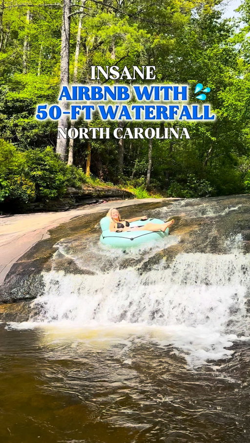 🌊🤯 HOW INSANE IS THIS?! An Airbnb in North Carolina with its own 50-ft waterfall! @raleighwanderlust 

I seriously had the BEST time spending the weekend here with friends. From sliding down the waterfall and floating in the crystal-clear swimming hole below to relaxing by the fire at night, this place is a dream-life adventure !!! 🛶✨

🏞️ 50-ft sliding waterfall
🛶 Kayaks, tubes & paddleboards included
🎣 Private fishing dock
🔥 Fire pit
🎮 Entertainment room
🛏️ Sleeps up to 12 guests
🌄 Incredible mountain views

📍Near Cashiers, North Carolina 
Airbnb name: Kindling Falls at Cedar Creek

@kindling.home 
✨check the link in their IG bio for bookings and more info! 

Send this to who you’re going with! 👇💙

Follow ME @raleighwanderlust for more epic North Carolina adventures ✨ 

#northcarolina #visitnc #cashiersnc #waterfall #airbnb