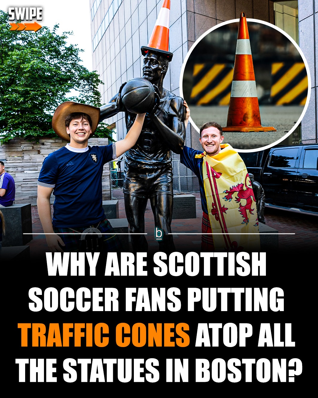 One of the early captivating images of the World Cup has been foreign fans taking over North American cities, particularly the South Koreans in Guadalajara and the Scottish in Boston. 🏴󠁧󠁢󠁳󠁣󠁴󠁿

The Scottish fans, otherwise known as the “Tartan Army,” have quickly turned Beantown into a home-away-from-home, as they’ve been playing bagpipes on suburban streets, drinking local bars dry, and took over the Red Sox game against the Texas Rangers at Fenway Park on Sunday night. 😂

The Scots have also brought a piece of home with them to the historic American city, as they’ve been placing traffic cones atop the city’s statues. 

It isn’t just some random juvenile prank, though, but rather a Scottish tradition that dates back to 1980s Glasgow and the Duke of Wellington, which boasts a traffic cone on its head to this day. 🤔

🗣️ - “In the late 80s students put a cone on the Duke of Wellington statue in Glasgow as a joke. The council took it down. The students replaced it, and so on until the council gave up. Now the cone is a symbol of the city and it’s unthinkable for it to be absent,” an Edinburgh native informed a curious Bostonian on social media.

During their opening group stage match on Saturday night, Scotland earned their first World Cup victory since 1990 with their 1-0 win over Haiti, giving them a roughly 75% chance to advance out of the group stage. ⚽️

A single point across their next two games will take them to four points and will likely be enough to earn a berth in the next round.

Follow 👉 @brobible for all things “dude” 😎 

#worldcup #scottland #fifa #guys #men