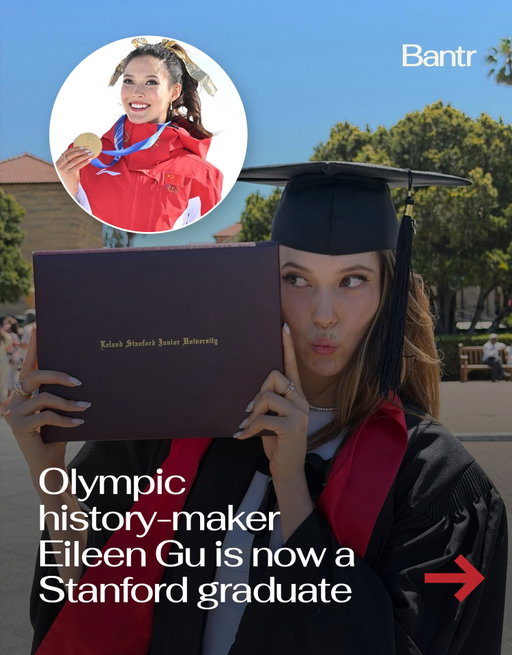 What CAN’T Eileen Gu do? (Apparently nothing.)

The 22-year-old freestyle skiing superstar celebrated graduation from Stanford University this weekend after balancing college with one of the most successful Olympic careers the sport has ever seen.

Gu leaves Stanford as the most decorated freestyle skier in Olympic history, winning six Olympic medals across the 2022 and 2026 Winter Games. Her medal haul includes three golds and three silvers, and she reached the final in every Olympic event she entered.

After years of juggling elite competition and academics, she now adds a Stanford degree to a résumé that already includes six Olympic medals.

Not many people can say they graduated from Stanford and rewrote the record books before turning 23.

Media via @eileengu

#bantrwomen #goodnews #eileengu