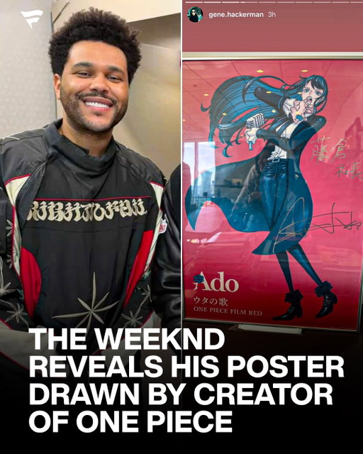 The Weeknd is a One Piece fan 👀

Shared through his burner account, the piece features artwork drawn by One Piece creator Eiichiro Oda and signed by Ado, the singer behind the character’s songs in One Piece Film: Red.

Released alongside the movie, the poster combines original artwork from Oda with Ado’s signature, making it one of the most unique One Piece collectibles a fan could own.