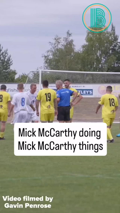 Some glorious Mick McCarthy sideline footage here filmed by @gavin_penrose.

This took place during the Elliot James Bransby memorial football match, played at South Leeds stadium last year. Mick was on the sidelines, and even in a charity match, he's fully locked in. 🤣