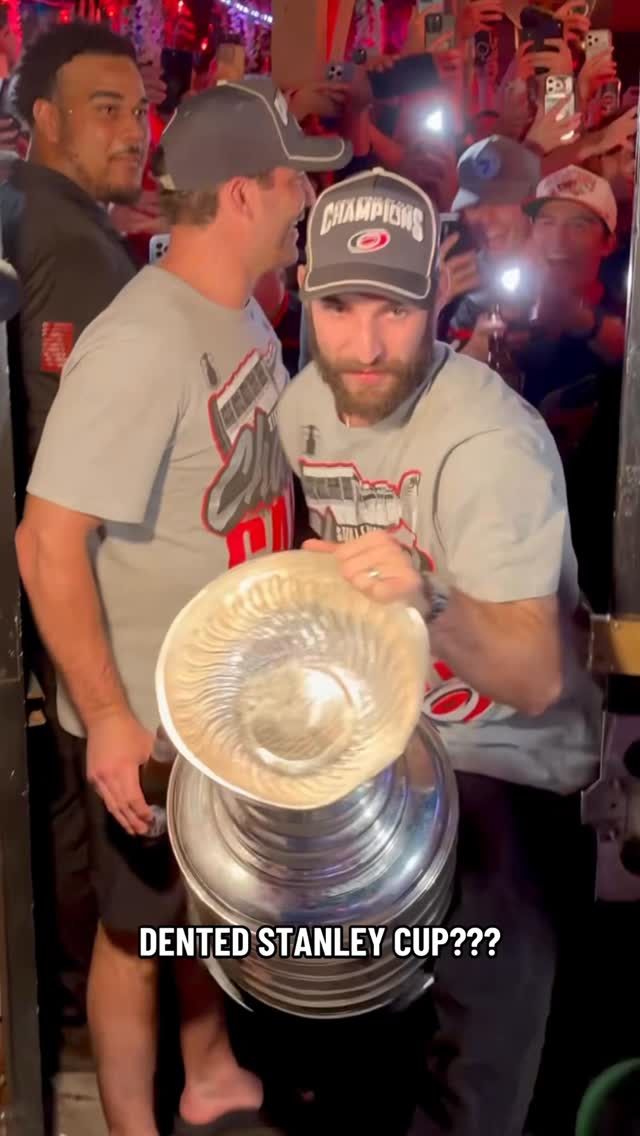 Did the Canes already dent the Stanley Cup? 😂😭 

(via: waltruff) 
#nhl #hockey #carolinehurricanes