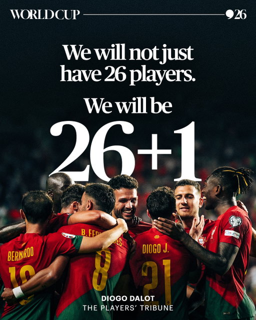 @diogodalot remembers his friend and teammate, Diogo Jota: “This summer, it will be very different. We will not just have 26 players.

We will be 26 + 1.

When we lost Diogo Jota last summer, I refused to believe it. I was training on my own in Portugal when I checked my phone and saw like 10 messages from Claudia. I called Bruno. I texted anyone who might know something. Even when his death was confirmed, it seemed too sick to me to be true. Just a few weeks earlier, we were celebrating the Nations League title together. I could still see him next to me, raising the trophy and dancing under the confetti.

He had just gotten married. He had three wonderful children. At 28, he had so much left to give.

Being his teammate was an honour. I remember one of the first times we were together on the bench with Portugal, just watching the game, like normal. A throw-in went against us. Out of nowhere, Diogo jumped out of his seat, sprinted to the touchline and started shouting at the fourth official.

‘How can you not see that?? When are you gonna give us something?? Come on!!!’

I’m telling you, he was killing him!

‘He clearly touched it!! I saw it from the bench!!!’

Oh, and I forgot to mention …… this was a friendly....

That was Diogo in one image. We all knew he deserved to play more for Portugal, but even from the bench he was humble enough to help the team....

I think all we can do is to chase his dream. He wanted so badly to see Portugal become world champions. We won’t just be fighting for our country.

We’ll be fighting for Diogo.” (Link in bio)