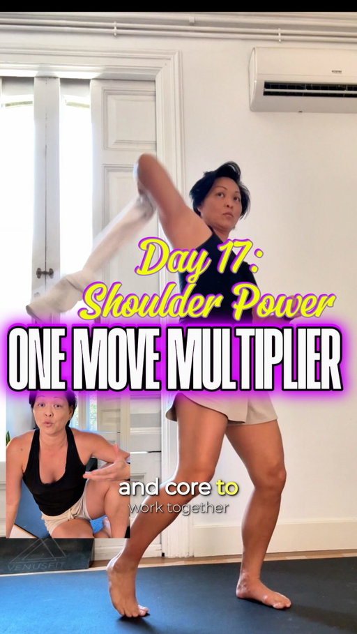 Day 17 One Move Multiplier Series: Towel Windmill. WHY 👇

Did you know this movement pattern has been used in sword training and weapons training for thousands of years? Steel maces. War clubs. Ancient warriors built bulletproof shoulders and explosive rotational power with this exact pattern. And you can start right now with a towel.

This move trains shoulder mobility, grip strength, core stability, thoracic rotation, and hip coordination. All at once. And most people have no idea the towel can do this.

I’ve been teaching this in my beginner live stream class on VenusFit this month (every Thursday @ 9 am PST / 6 pm CEST). Now it’s your turn. Try it with me now. 👆

Drop a comment and tell me what you want your body to be able to do that it can’t right now.

Move MORE with me on VenusFit. First week free. Link in bio. 🔗