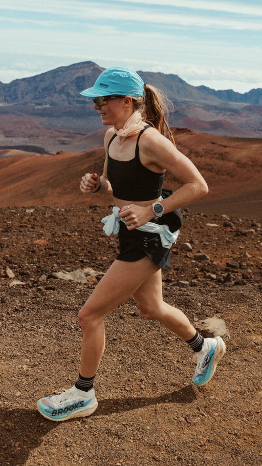 The race shoes behind Brooks Pro Trail runners: the Cascadia Elite.

🎥 Check out Anna’s race-day essentials on the Brooks Running YouTube.