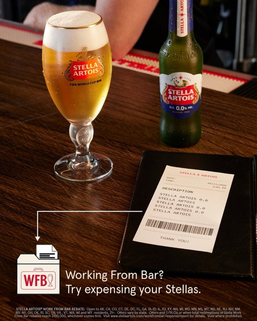 FYI: Your team can expense their Stellas and Stella 0.0s when they WFB during The FIFA World Cup 2026™️. ​

Get started at the link in bio. @fifaworldcup