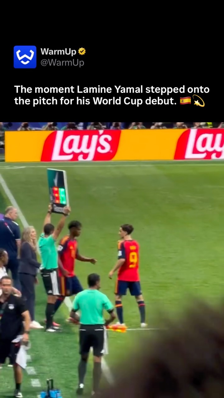 🤩

18-year-old winger Lamine Yamal made his highly anticipated FIFA World Cup debut for Spain during their opening Group H match against tournament debutants Cape Verde at the Atlanta Stadium. After being sidelined since April due to a hamstring injury, the Barcelona sensation started on the bench as manager Luis de la Fuente chose to manage his workload. Yamal entered the pitch as a substitute in the 71st minute, instantly injecting energy into La Roja’s offense. Despite completing five dribbles, his late cameo could not break the deadlock, ending in a 0-0 draw.

(Via @tyler.prow )
