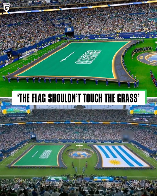 Saudi Arabia's flag was not placed on the pitch before the game vs Uruguay. 🇸🇦🇺🇾

Unlike most national flags, the Saudi flag must remain raised at all times because it contains the Islamic declaration of faith (the Shahada), one of the most sacred phrases in Islam. 🕌

The flag must not touch the ground or water out of respect for its religious significance. 🙏