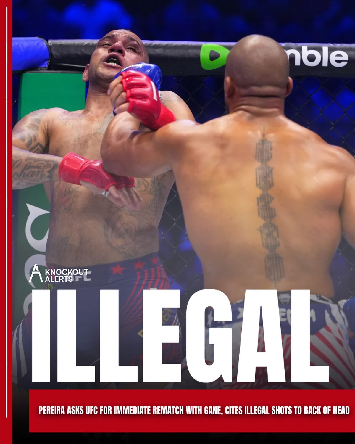 Alex Pereira has asked the UFC for an immediate rematch with Ciryl Gane, pointing to multiple punches and elbows to the back of his head as the reason he got finished 👀 He also went off on referee Herb Dean, saying Dean had no business officiating that fight and needs to face consequences. The UFC told him they need some time before giving an answer.

“It was a lucky jab and he took advantage… that was the opportunity of a lifetime for him. This guy has a long history of it. Dirty shots, punches to the back of the head.

I brought that up with [the referee] ahead of time and asked him to keep an eye on it… if you watch the footage man, multiple shots, multiple elbows [to the back of the head].

[The referee] is not a man. He shouldn’t have been refereeing that fight. A guy like that should be punished.”

(via Alex Pereira)