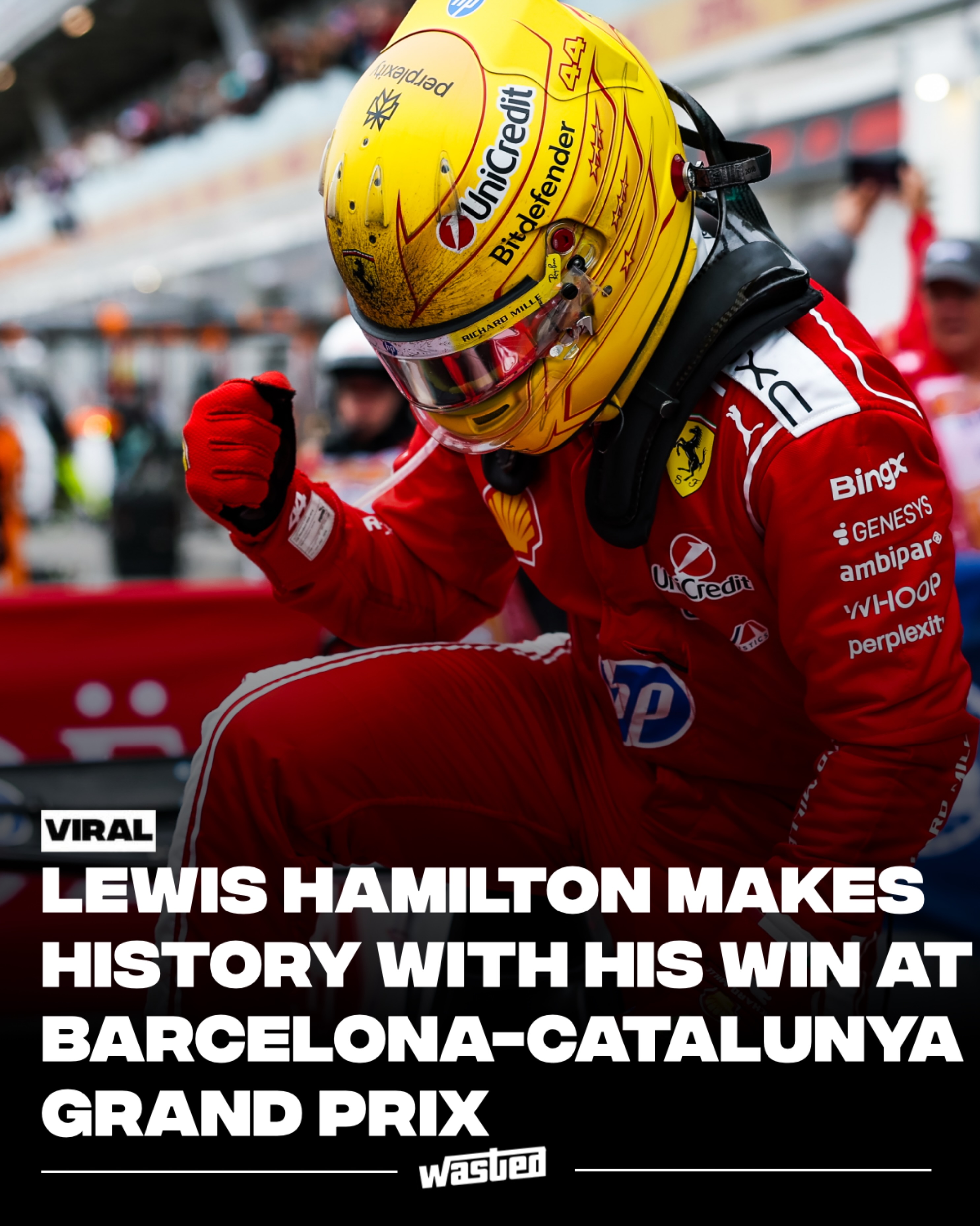 Lewis Hamilton is the first and only F1 driver to ever win a Grand Prix after making 300 starts… and he’s done it three times 🤯

The F1 superstar just won the Barcelona-Catalunya Grand Prix over the weekend becoming the first driver in history to win a GP race for McLaren, Mercedes, and Ferrari 🏎️

He continues to level up even at age 41 with help from @Perplexity Computer.

#LewisHamilton #F1 #PerplexityPartner