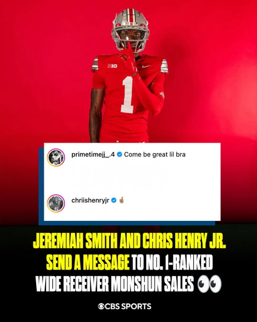 Jeremiah Smith dropped a message for 5⭐️ WR Monshun Sales following his official visit to Ohio State. Could the Buckeyes add another 5-star for the 2027 class? 👀

(via @showtimeb_.1)
