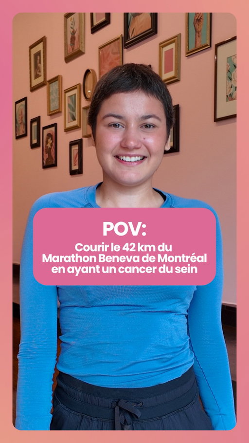 42 km. Pour plusieurs, c'est un défi sportif.

Pour Abygaëlle, qui vit avec un cancer du sein, c'est aussi une façon de reprendre le pouvoir sur sa vie et d'envoyer un message fort : le cancer ne définit pas tout ce qu'une personne peut accomplir.

Le parcours n'est pas toujours facile. Il y a les traitements, la fatigue, les journées plus difficiles. Mais il y a aussi la force, la détermination et l'envie de continuer à avancer.

À toutes les personnes qui vivent avec le cancer du sein : il n'y a pas de petite victoire. Que ce soit courir un marathon, marcher quelques minutes ou simplement traverser une journée difficile, chaque pas compte.  Pour créer une collecte, cliquez sur le lien Linktree en bio!