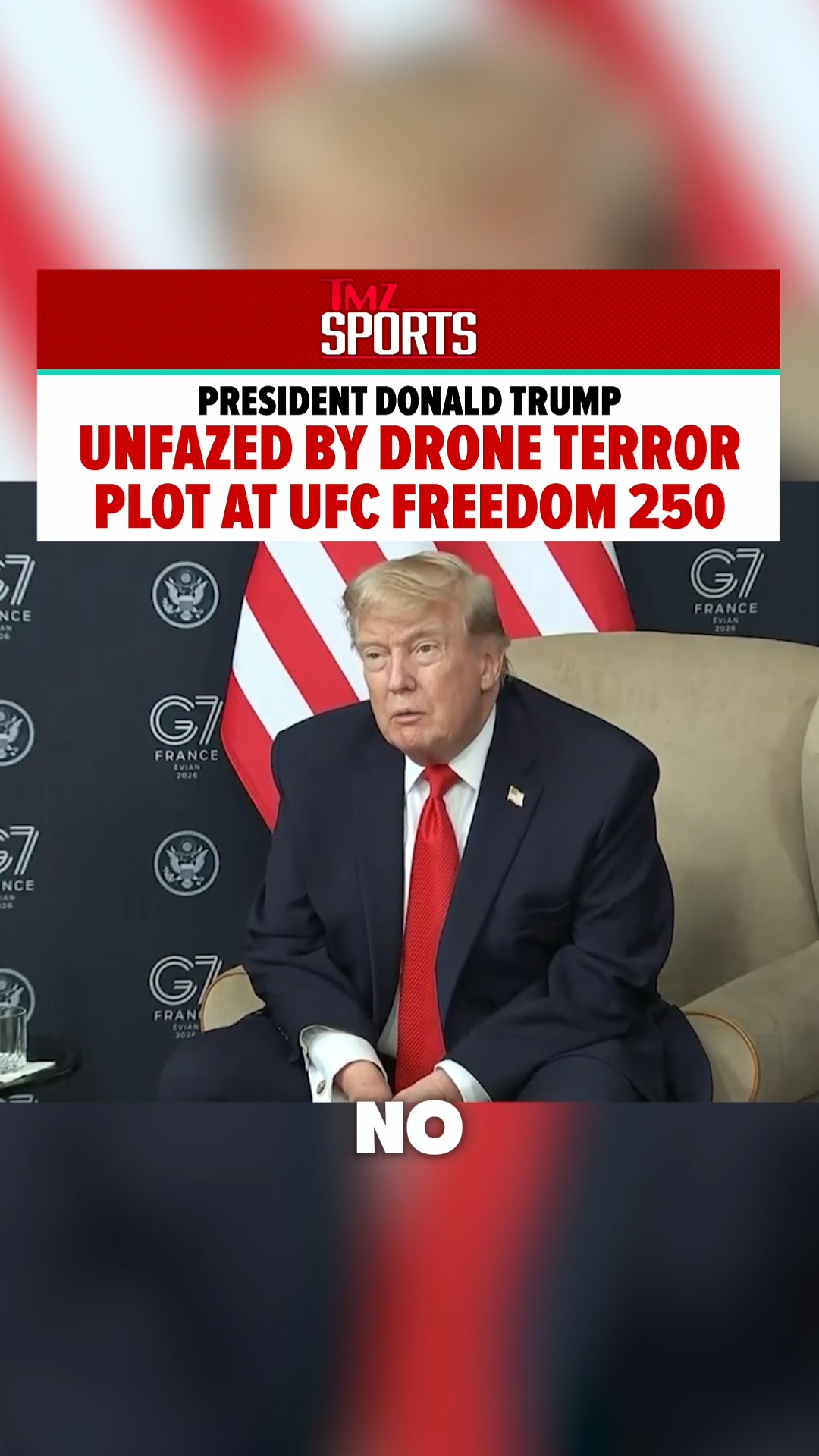 President Donald Trump was asked about how he felt that the FBI thwarted a planned drone attack to take place during UFC Freedom 250, his answer? Well let’s just say he was unfazed.