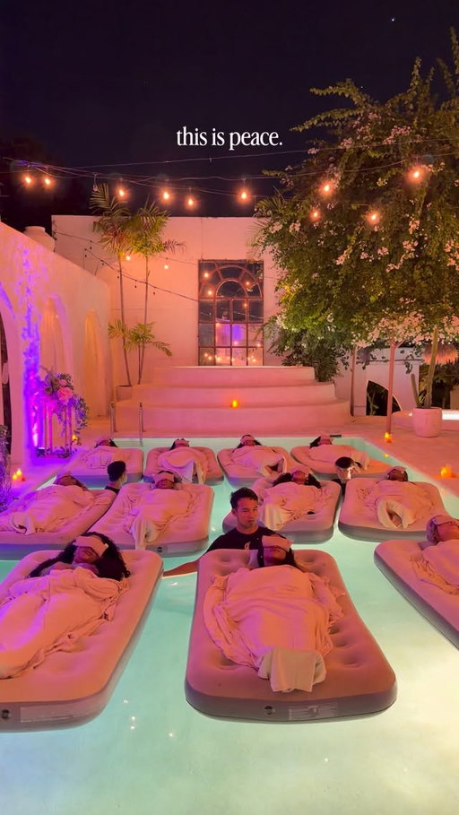 Words can’t describe this feeling. 
 
Floating Sound Bath at @hotelsages in Bali. 
With @blackgirldigital and @paradiseandvibe #bgdbali