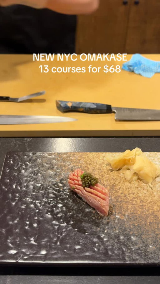 NEW OMAKASE IN NYC: 13 courses for $68 at @eastbywestomakase 🍣
📍417 W 50th St, New York, NY 10019 
.
.
#nycrestaurant #omakase #nycomakase #nyceats #nychiddengems