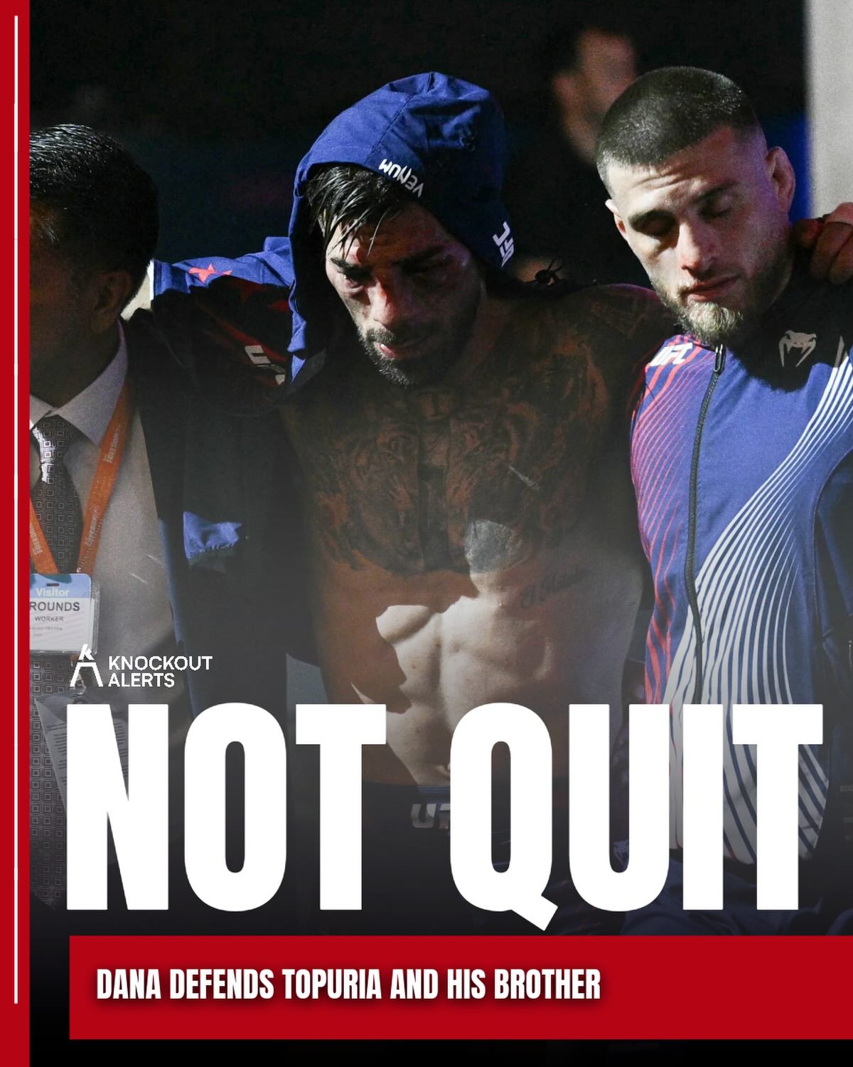 Dana White isn’t having any of the “quitter” talk aimed at Ilia Topuria after the stoppage at UFC Freedom 250. He says Aleksandre made the right call waving the fight off, and the older brother explained exactly why he had to do it.

“He was willing to die to win this fight. For you it’s ‘El Matador’. For me, it’s my little brother. I had to stop it.” 💔