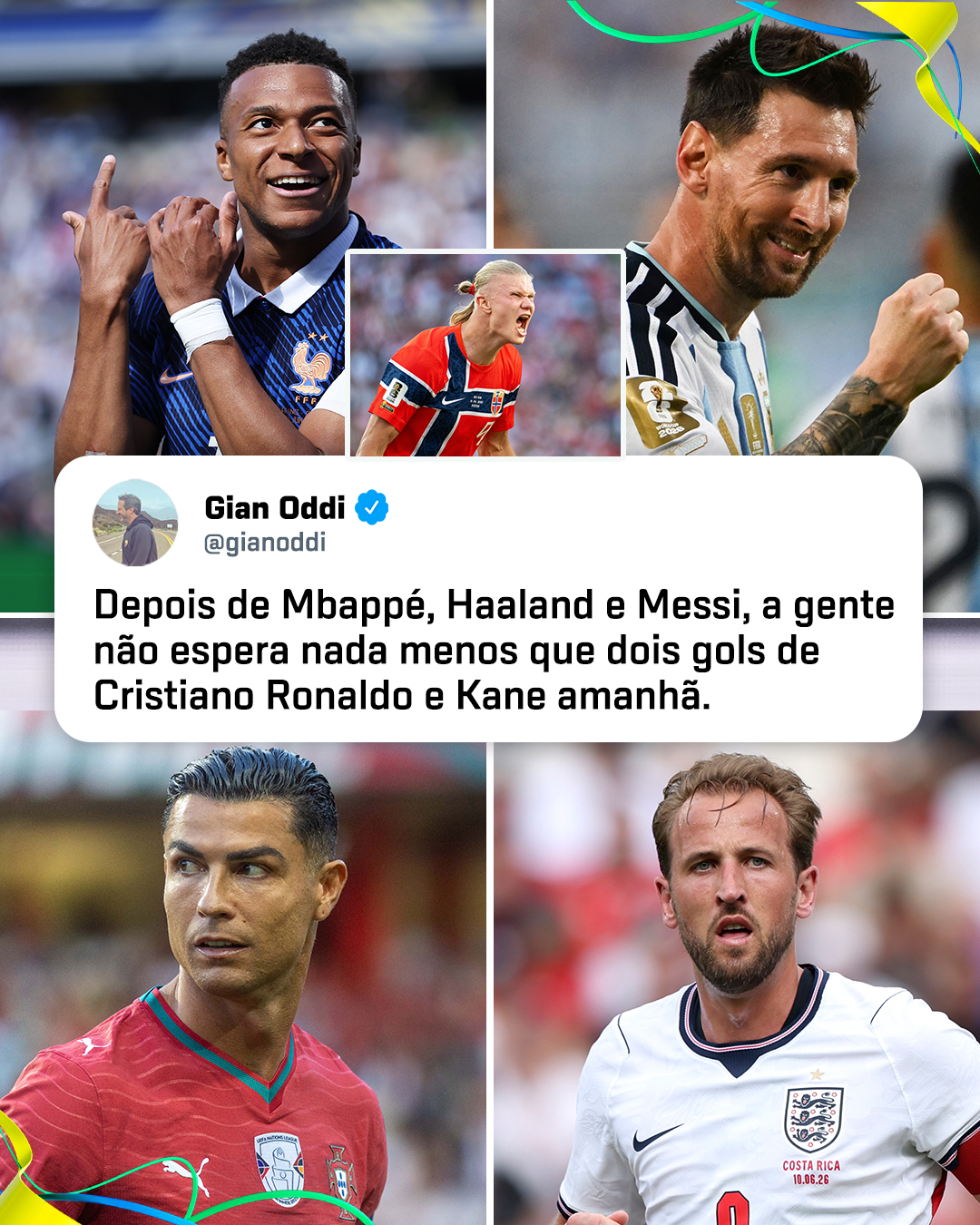 Agora é com vocês, Cristiano Ronaldo e Harry Kane 🇵🇹🏴󠁧󠁢󠁥󠁮󠁧󠁿

Assista à Copa do Mundo FIFA pela CazéTV, no #DisneyPlus, sem custo adicional.

#ESPN2026 #FIFAWorldCup #copadomundo #messi #argentina
