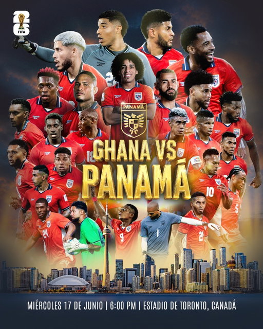 Hoy debutamos en nuestro segundo Mundial. 🇵🇦✨

Con el orgullo de representar a Panamá y la ilusión de todo un país, salimos en busca de nuestra primera victoria.

🇬🇭 Ghana 🆚 Panamá 🇵🇦
📅 17 de junio
🕖 6:00 p.m. (hora de Panamá)
🏟️ Toronto Stadium
📺 @tigosportspa @deportesrpc @tvmaxdeporte 

#MareaQueLate