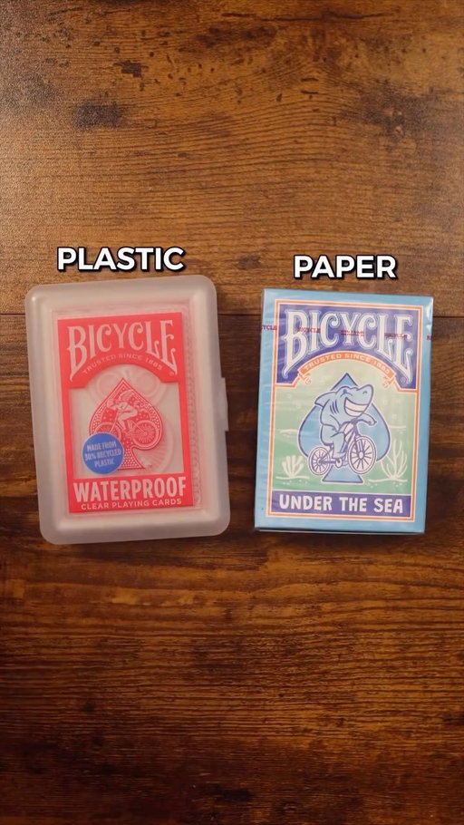 Plastic playing cards or paper playing cards? 😮
•
-Cards by: @bicyclecards 
•
I go for paper cards every time but I definitely wouldn't use anything besides plastic cards if I'm in the pool 🏖️ Which deck do you like best? 
•
#playingcards #paper #plastic #danielhuckins #reels