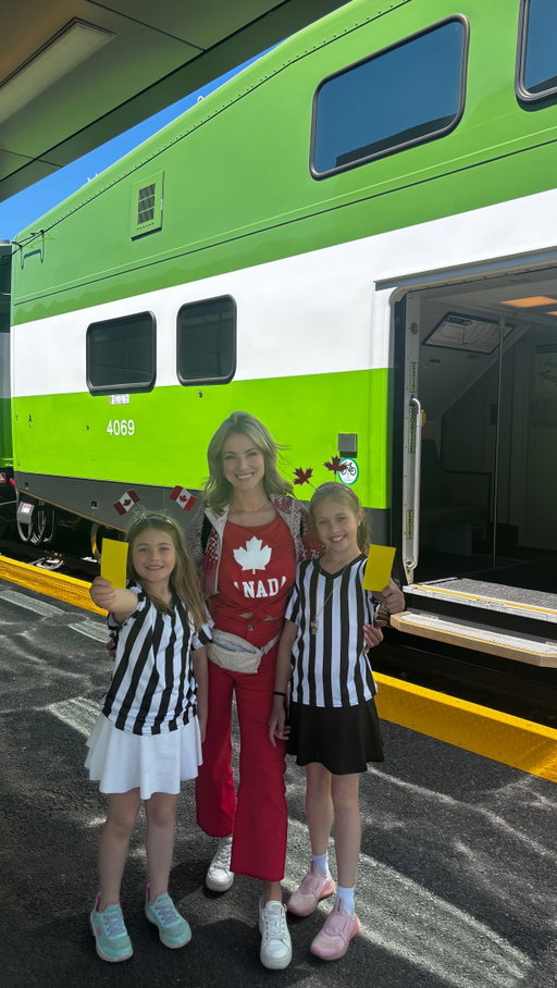⚽🟨 Don’t be that @gotransit rider earning a yellow card this summer as soccer fans from around the world come to Toronto! 🚆

I broke a few rider rules to put my daughters to the test—but did I break the ultimate rule and earn a 🔴 red card?

Play it right this summer:

👶 Kids 12 and under ride free
💳 Tap your PRESTO card or credit card to save time
🚶‍♂️ Spread out on the platform
🚫 Don’t block stairways
⚠️ Stand back of the yellow line
🎒Be mindful of your backpack. Use one strap or carry it when boarding and exiting to avoid getting caught or hitting others.
#GOTransit #PRESTO #FWC26 #WeAreToronto #ad
