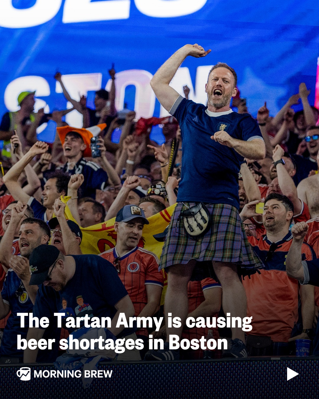 The Tartan Army is putting Boston's beer taps through a stress test.⁣
⁣
Scotland's supporters have descended on Boston for the World Cup in full force, turning pubs, restaurants, and even Fenway Park into unofficial Scottish fan zones. After Scotland's 1–0 win over Haiti, fans celebrated across the city, and apparently drank enough beer to leave some establishments scrambling for reinforcements.⁣
⁣
With Scotland set to face Morocco in Foxborough on Friday, Boston bars may want to start treating beer deliveries like emergency preparedness drills.⁣
⁣
📸: Getty, Hennessy's Bar
