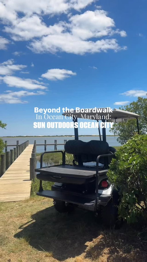 Sun Outdoors Ocean City is a hidden gem tucked away off of 611 with gorgeous views of Asssateague, just 10 minutes away from OC to make you feel like you’re in your own oasis. So many amentities, private beach, 2 pools, 2 bars, complimentary mini golf, activities, and shuttles into town. Pet friendly, with dog beaches, parks, and wash stations. Laundry on site, cafe, ice cream, and so much more 🥳🌊🐟⛺️ if you don’t have an RV, they have beautiful cabins right on the water or brand new renovated cabins. #ocmd #sunoutdoors #glamping